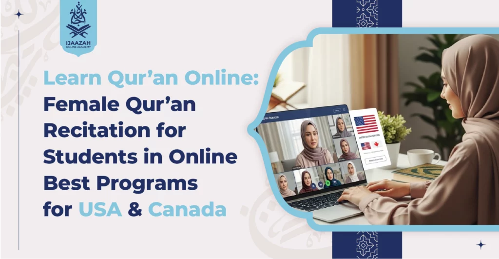 Learn Qur’an Online: Female Qur’an Recitation for Students in Online Best Programs for USA & Canada Are you looking for a respectful, women-friendly way to learn and recite the Qur’an online—whether you’re a student, professional, parent, or teen in North America? At Ijaazah Academy, our female-led Qur’an recitation programs are designed to provide comfort, structure, and guidance for women, girls, and families. With flexible schedules, expert teachers, and a supportive environment, our programs take you step by step—from Noorani Qaida foundations to tajweed mastery, hifz (memorization), and even ijazah certification. Why Choose Female Qur’an Teachers Online? 1. Comfort & Confidence Many women and girls feel more comfortable learning from female teachers. This creates a safe, relatable space where students can ask questions freely and build confidence. Parents also appreciate this option for their daughters, especially pre-teens and teens. 2. Role Models & Inspiration Female Qur’an instructors serve as role models who demonstrate not just recitation skills but also adab (manners) and dedication to faith. 3. Flexible Schedules for USA & Canada Our online classes are designed for EST, CST, MST, and PST time zones—with evening and weekend options for working families, professionals, and students. 4. Safe & Family-Friendly Learning No inappropriate images or distractions Parents can quietly observe children’s lessons Progress reports and short feedback clips keep families updated Our Qur’an Learning Path Step 1: Noorani Qaida Foundations Start with letter recognition, makharij (articulation points), and basic tajweed rules. Perfect for beginners, reverts, and children. Step 2: Fluency & Tajweed Practice Students progress to smooth recitation with correct tajweed. Supervised khitmah (full recitation) ensures accuracy and flow. Step 3: Hifz (Memorization) & Retention Using spaced repetition techniques, students gradually memorize the Qur’an while reviewing old lessons. Families receive practical trackers and achievable weekly goals. Step 4: Ijazah Program (Optional) For advanced students, we offer the opportunity to earn ijazah certification—a recognized teaching license with a connected chain of narration (isnad). Tailored Programs for Different Learners Women & Girls: From Noorani Qaida to advanced tajweed, hifz, and ijazah readiness. Professionals in USA & Canada: Flexible 30-minute sessions during lunch breaks or evenings, with micro-assignments to stay consistent. Teenagers: Engaging sessions with leaderboards, recitals, and group encouragement—available for both male and female students. Families: Parents and siblings can study together with structured feedback and routines to strengthen family bonds. Commonly Requested Surahs & Topics Students often ask to focus on surahs such as: Surah Al-Fatihah – foundation of daily prayer Surah Yaseen – often recited for blessings and reflection Surah Al-Mulk – nightly protection and reflection Surah Ar-Rahman – rhythmic, uplifting recitation for beginners We also provide clear answers to frequently asked questions like: What is tajweed and why is it important? How many surahs are in the Qur’an? (114) What is an ayah? (a verse of the Qur’an) How do I practice dhikr and daily duas? What to Expect in a 30-Minute Online Qur’an Class Warm-Up (3–5 minutes) – Review last lesson New Material (10–12 minutes) – Tajweed rule + new verses Guided Recitation (10–12 minutes) – Practice with corrections Wrap-Up (2–3 minutes) – Homework: short recording, one dua, or one verse Building a Steady Qur’an Routine Small daily goals – 10 minutes daily is better than one long weekly session Tie recitation to prayer times – consistency grows naturally Adapt to your schedule – school breaks, work hours, or family time Celebrate micro-progress – one corrected letter, one memorized dua, one smoother page FAQs: Learning Qur’an Online How long does it take to learn Qur’an recitation? With 2–3 weekly live sessions + daily practice, beginners can read simple lines in 6–12 weeks. Full fluency depends on consistency. Can I learn Qur’an with English translation? Yes. We recite in Arabic with tajweed, then review meanings through reliable translations for deeper understanding. What is ijazah? Ijazah is a teaching license granted after reading to a certified teacher with a verified chain of narration. Can families learn together? Absolutely. Many parents study alongside their children for encouragement and bonding. Start Your Qur’an Journey Today At Ijaazah Academy, we believe the Qur’an should be learned with peace, sincerity, and consistency. As the Prophet ﷺ said: “The best of you are those who learn the Qur’an and teach it.” (Sahih al-Bukhari, 5027) Take the first step today: Book a free trial class Choose your ideal schedule Begin with Surah Al-Fatihah or Juz Amma and build from there With dedicated female teachers, flexible times, and structured programs, you can recite Qur’an with tajweed, memorize confidently, and grow spiritually—right from your home in the USA or Canada.